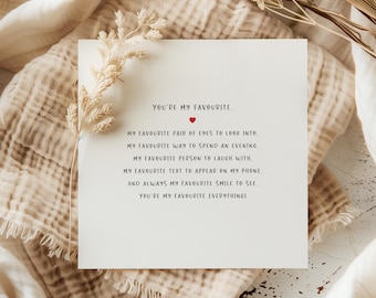 You're My Favourite Card | Romantic Anniversary Gift
