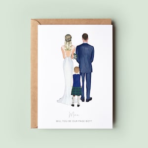 Personalised Page Boy Proposal Card, Will You Be Our Page Boy Card, From the Bride and Groom Card, Mini Groomsman Wedding Proposal Card