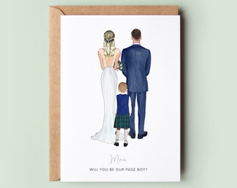 Personalised Page Boy Proposal Card, Will You Be Our Page Boy Card, From the Bride and Groom Card, Mini Groomsman Wedding Proposal Card