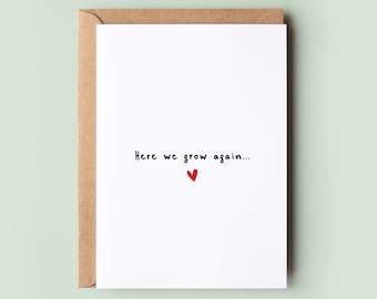 Here We Grow Again Pregnancy Announcement Card, Second Baby Announcement, Guess What, You're Going To Be, Pregnancy Reveal Greeting Card