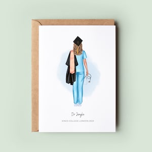 Personalised Nurse Graduation Card | Custom Grad Card for Doctor, Vet, Dentist | Daughter or Best Friend Graduation Gift