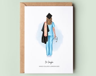 Personalised Nurse Graduation Card, Doctor, Graduation Gift, Vet Grad Card, Dentist Graduation, Best Friend Graduation, Daughter Graduation