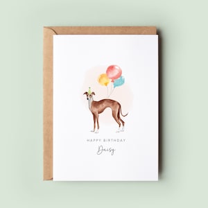 Greyhound Birthday Card from the Dog, Birthday Card for Dog Dad, Birthday Card for Dog Mum, Pet Card, From the Dog