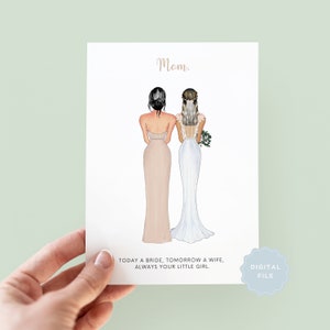 Printable Personalised Wedding Card, Mother of the Bride, Mother of the Groom, Wedding Thank You Card, Mum Card, Wedding Card, Wedding Party