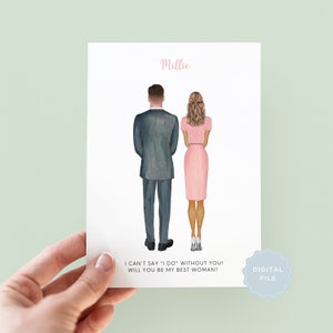 Printable Personalised Groomsmaid Proposal Card, Best Woman, Wedding Proposal Card, Best Friend Card, Groom Card, In Laws Card, Sister Card