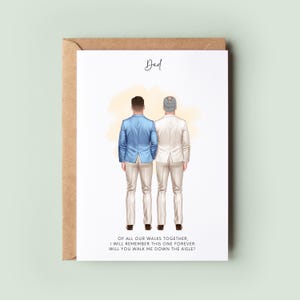 Father of the Groom Wedding Proposal Card | Will You Walk Me Down the Aisle Keepsake | Personalised Gay Wedding Card for Dad