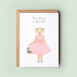 Personalised Flower Girl Card, Unique Bridesmaid and Junior Bridesmaid Proposal, Will You Be My Flower Girl Card, Flower Girl Thank You Card