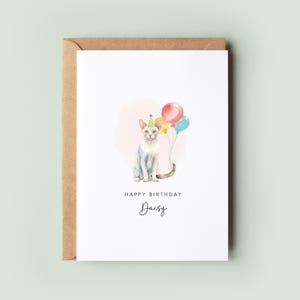 Carte d'anniversaire Devon Rex Cat - Idéale pour les parents de chats - Adorable carte pour animal de compagnie de Kitty - Carte de voeux amusante et unique pour animal de compagnie