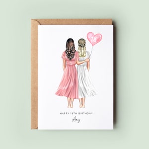 Personalised 18th Birthday Card, Sister Birthday Day Card, Best Friend Birthday Card, Friend Birthday, Custom Birthday Card