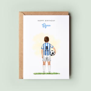 Personalised Boys Football Birthday Card | Football Card for Son, Grandson, Nephew or Friend | Gift for Football Lover