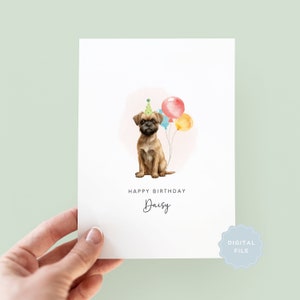 Carte d'anniversaire imprimable pour chien griffon de Bruxelles du chien, carte d'anniversaire pour papa chien, carte d'anniversaire pour chien maman, carte pour animal de compagnie, du chien