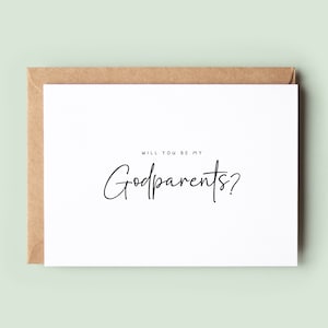 Carte simple serez-vous mes parrains et marraines | Carte de proposition de parrain et marraine | Faire-part de baptême ou de baptême