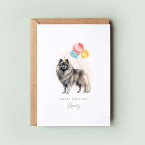 Keeshond Geburtstagskarte vom Hund, Geburtstagskarte für Hundepapa, Geburtstagskarte für Hundemama, Haustierkarte, vom Hund Karte