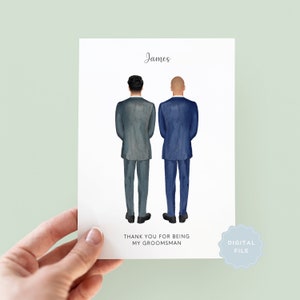 Printable Personalised Thank You For Being My Groomsman Card, Groomsman Thank You Card, Best Man Thank You Card, Thank You For Best Man