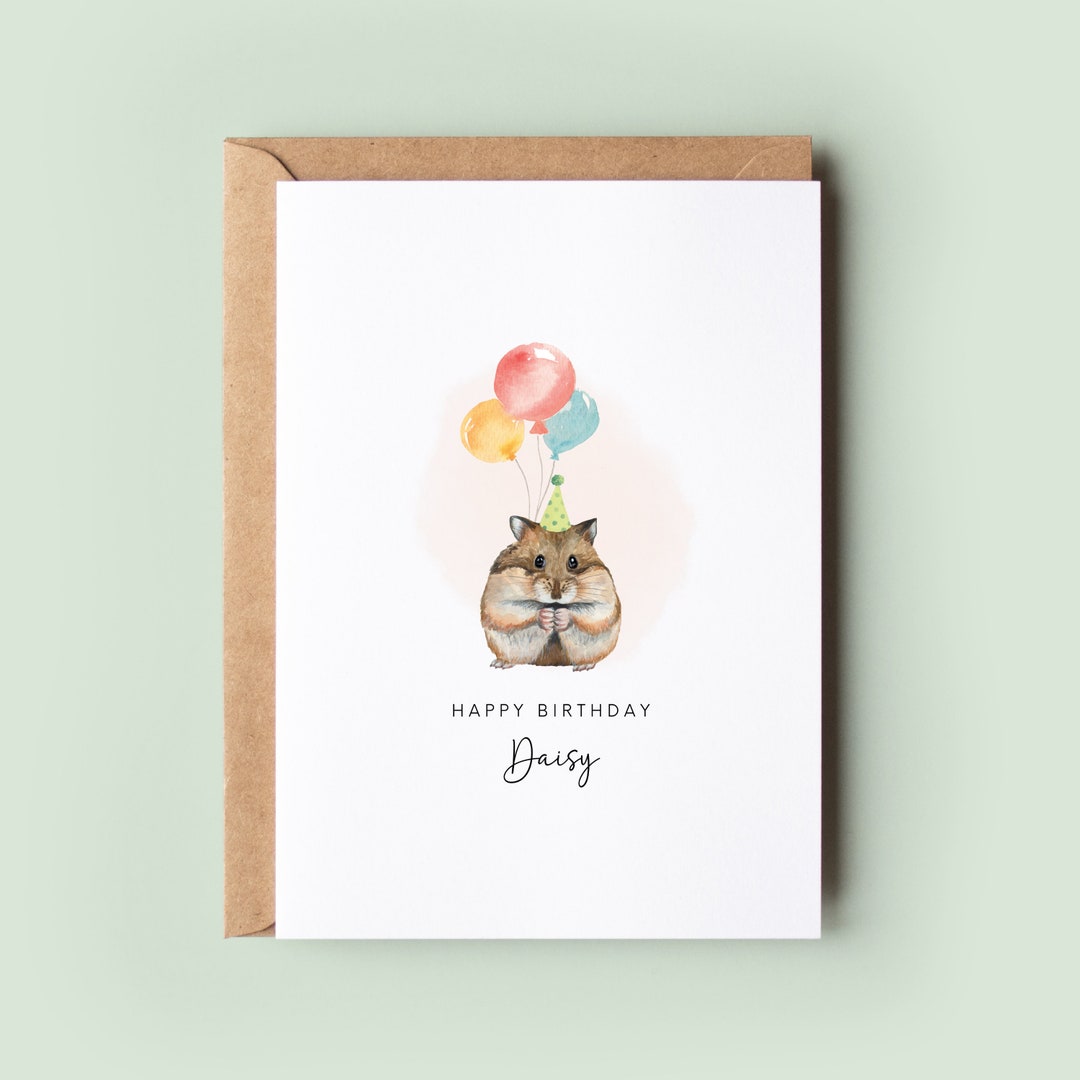 Cute Hamster Couple Birthday Card For Women, Humorous Designs For...