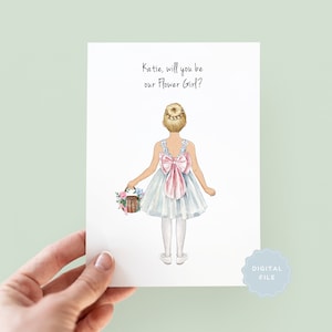 Printable Personalised Will You Be My Flower Girl Proposal Card, Personalised Flower Girl Card, Flower Girl Proposal, Junior Bridesmaid