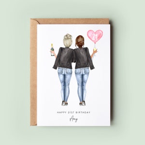 Personalised 21st Birthday Card, Sister Birthday Day Card, Best Friend Birthday Card, Friend Birthday, Custom Birthday Card