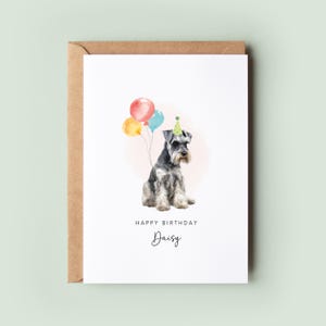 Carte d'anniversaire schnauzer nain du chien, carte d'anniversaire pour papa chien, carte d'anniversaire pour maman chien, carte pour animal de compagnie, du chien