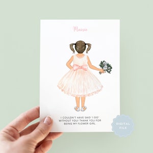 Printable Personalised Flower Girl Thank You Card, Thank You For Being My Flower Girl, Personalised Flower Girl Gift, Wedding Thank You Card