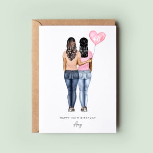 Personalised 40th Birthday Card, Sister Birthday Day Card, Best Friend Birthday Card, Friend Birthday, Custom Birthday Card