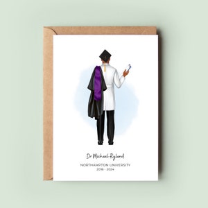Personalised Doctor Graduation Card | Custom Vet, Dentist or Medical Grad Card | Graduation Keepsake for Son, Brother, Best Friend