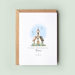 Carte personnalisée de baptême ou de baptême | Souvenir pour fils, neveu, filleul, frère ou petit-fils | Carte écologique 5 x 7 pouces