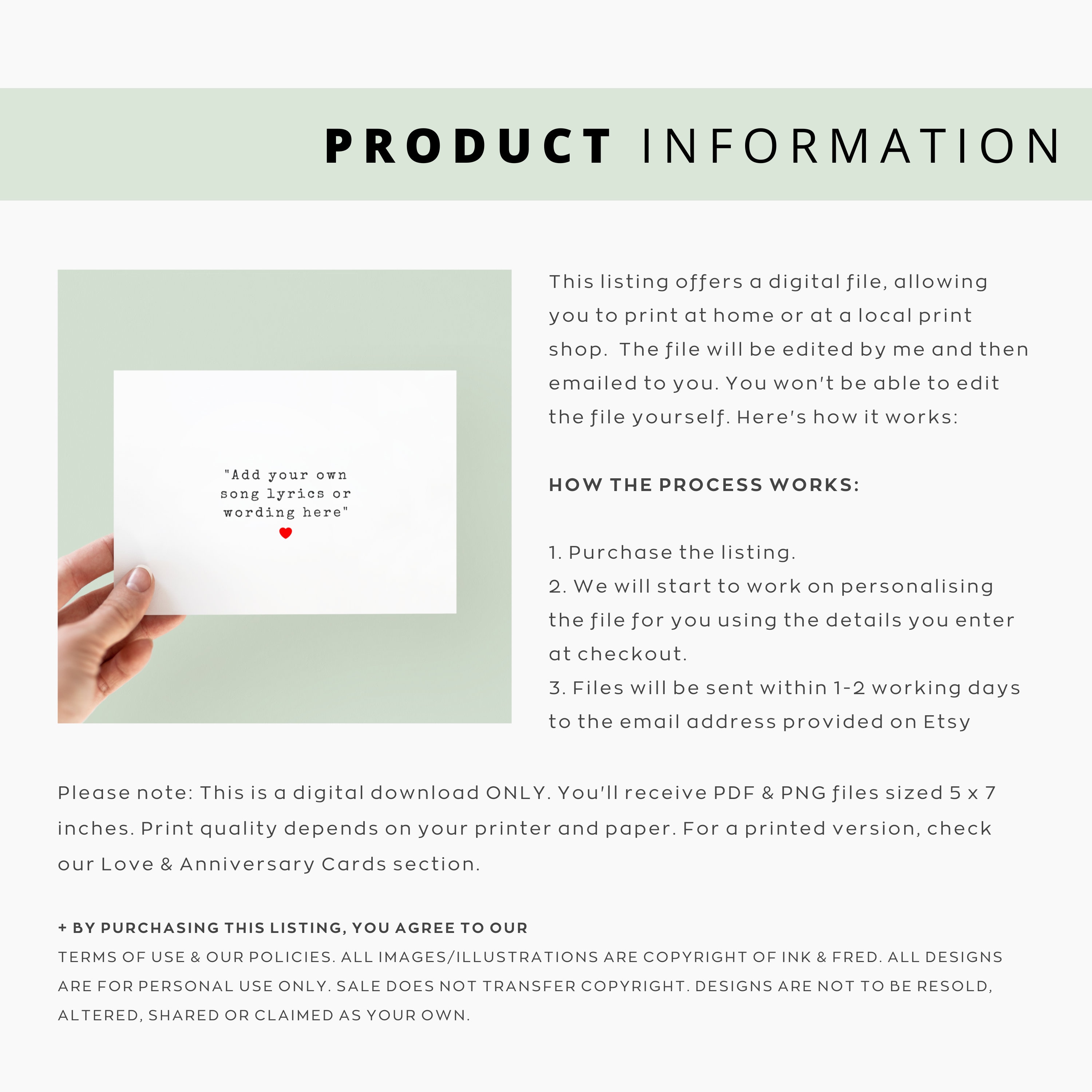 Txt Printable Printable Custom Text Card, Fully Customisable Card, Song Lyric Card ...