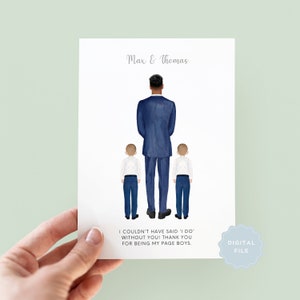 Printable Personalised Thank You For Being My Page Boy Card, Wedding Thank You Card, Card For Page Boy, Page Boy Thank You Card, Brothers
