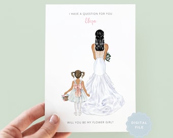 Printable Personalised Will You Be My Flower Girl Proposal Card, Personalised Flower Girl Card, Flower Girl Proposal, Junior Bridesmaid