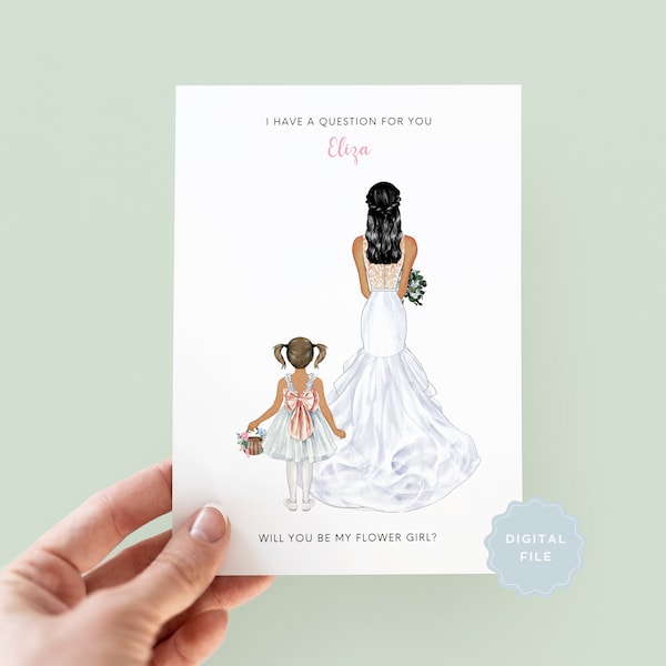 Printable Personalised Will You Be My Flower Girl Proposal Card, Personalised Flower Girl Card, Flower Girl Proposal, Junior Bridesmaid