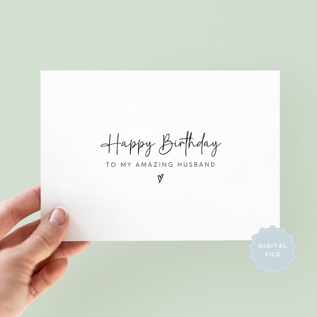 Printable Birthday Card for Husband, Happy Birthday to My Husband ...