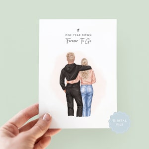 Printable Personalised Anniversary Card, Personalised Couples Card, Valentines Card, Wife Anniversary Card, Husband Anniversary Card