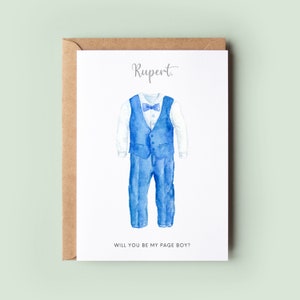 Will You Be My Page Boy Proposal Card, Will You Be My Ring Bearer, Personalised Page Boy Card, Will You Be My Ring Bearer, Greeting Card