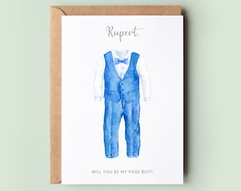 Will You Be My Page Boy Proposal Card, Will You Be My Ring Bearer, Personalised Page Boy Card, Will You Be My Ring Bearer, Greeting Card