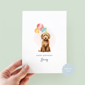 Printable Labradoodle Birthday Card from the Dog, Birthday Card for Dog Dad, Birthday Card for Dog Mum, Pet Card, From the Dog