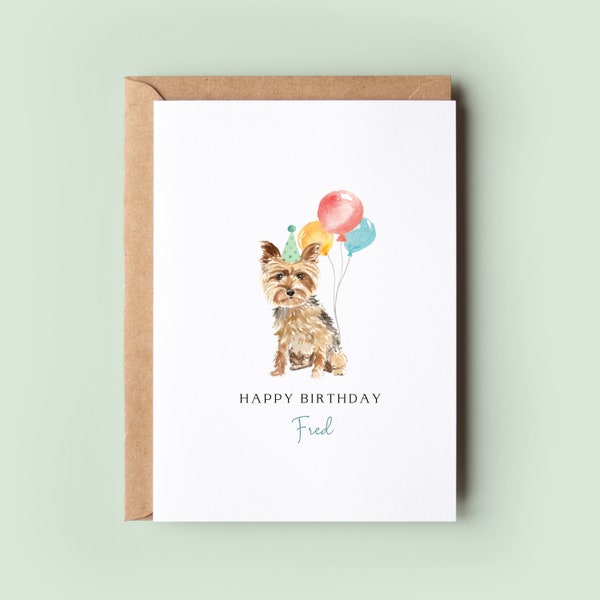 Yorkshire Terrier, Birthday Card from the Dog, Birthday Card for Dog Dad, Birthday Card for Dog Mum, Pet Card, From the Dog