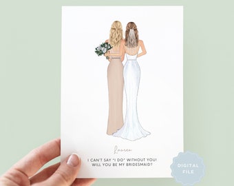 Printable Will You Be My Bridesmaid, Personalized Bridesmaid, Bridesmaid Proposal, Will You Be My Card, Maid of Honor Proposal #198