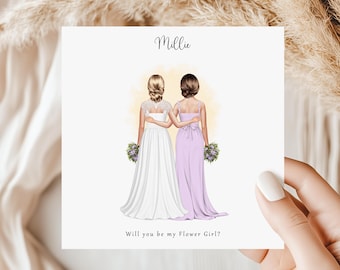Personalised Adult Flower Girl Proposal Card | Custom Wedding Ask Keepsake