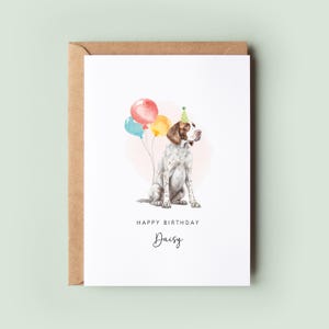 Brittany Spaniel Geburtstagskarte vom Hund, Geburtstagskarte für Hundevater, Geburtstagskarte für Hundemama, Haustierkarte, Karte vom Hund