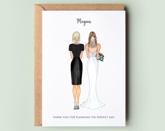 Personalised Wedding Planner Thank You Card, Card to Wedding Vendor, Wedding Day Card, Wedding Party Thank You Card, Card to Wedding Planner