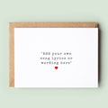 Custom Text Card, Fully Customisable Card, Song Lyric Card, Quote Card, Custom Greeting Card, Own Text Card, Personalised Card