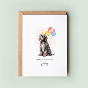carte d'anniversaire de chien barbet | Du chien | Jolie carte d'anniversaire pour chien, papa ou maman | Carte de voeux pour amoureux des animaux de compagnie