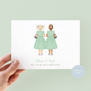 Printable Will You Be My Flower Girl Card, Twins Flower Girl Proposal, Personalised Flower Girl Card, Will You Be My Bridesmaid, Gift Box