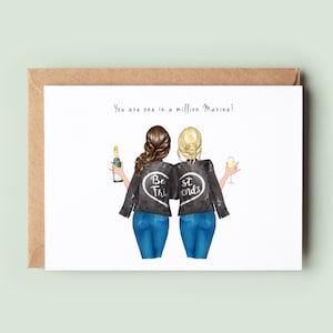 Personalised Best Friend Birthday Card, Personalized Friend Birthday Day Card, Friendship Card, Friend Birthday, Friend Greeting Card