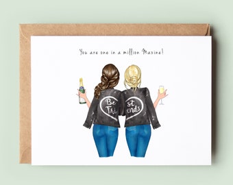 Personalised Best Friend Birthday Card, Personalized Friend Birthday Day Card, Friendship Card, Friend Birthday, Friend Greeting Card #101