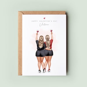 Personalised Lesbian Valentine’s Day Card | Curvy Girls Galentine’s Card | Same-Sex Valentine’s Day Gift for Her