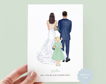 Printable Will You Be My Flower Girl?, Will You Be My Flower Girl Cards, Personalised Flower Girl Card, Flower Girl Proposal Card - #082