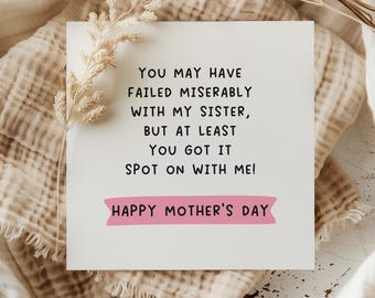 Funny Mother’s Day Card from Daughter – Rude Sibling Joke, Sister Banter