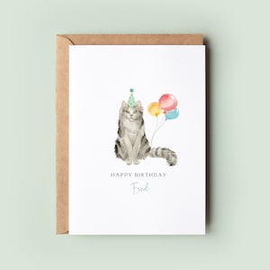 Ragamuffin Cat, Birthday Card from the Cat, Birthday Card for Cat Dad, Birthday Card for Cat Mum, Pet Card, From the Cat