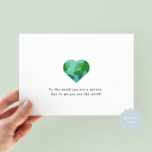 Druckbare Sie sind die Welt für mich Jahrestag Karte, Liebe Sie Karte, Karte Mann, Freund, Valentinstagskarte, Freundschaftskarte Thinking of You